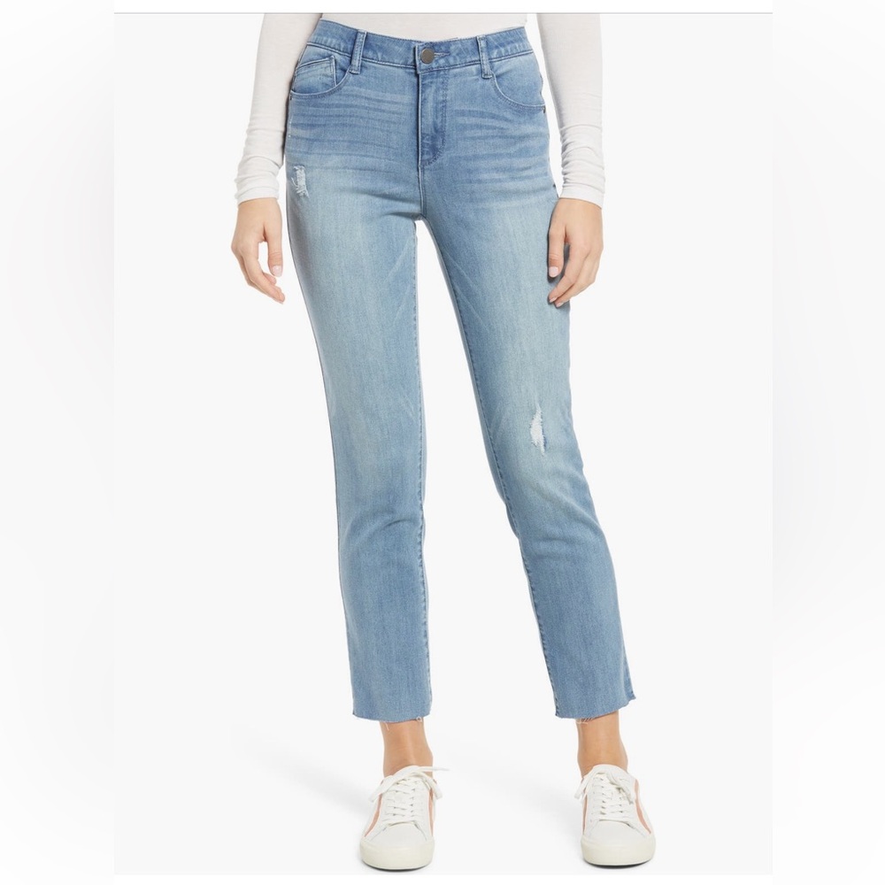 EUC Wit & Wisdom ‘Ab’Solution Raw Hem Slit Straight jeans